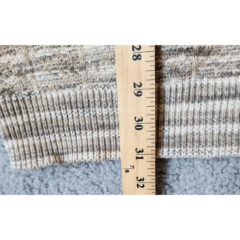VTG Croft & Barrow Beige Striped Pullover Knit Sweater Size XL Tall‎ USA Made
